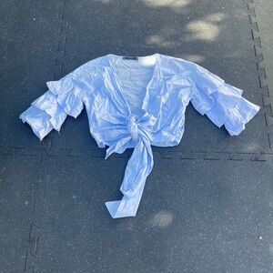 Zara Basic Collection Sky Blue Blouse